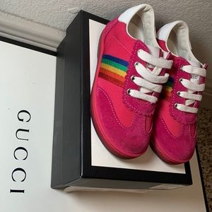 Little girl Gucci shoes size 24EU 8cUS Pink and Rainbow